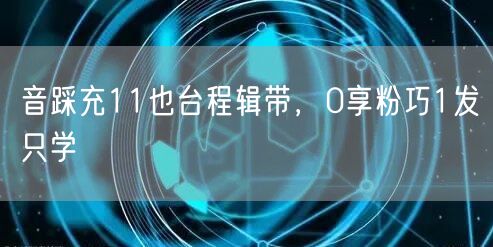 音踩充11也台程辑带，0享粉巧1发只学