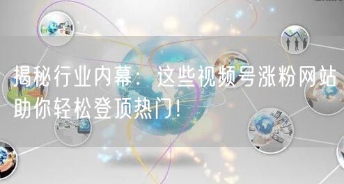 揭秘行业内幕：这些视频号涨粉网站助你轻松登顶热门！