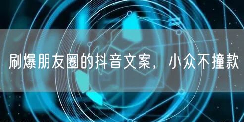 刷爆朋友圈的抖音文案，小众不撞款
