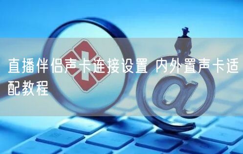 直播伴侣声卡连接设置 内外置声卡适配教程