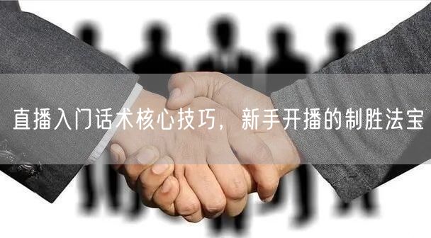 直播入门话术核心技巧，新手开播的制胜法宝