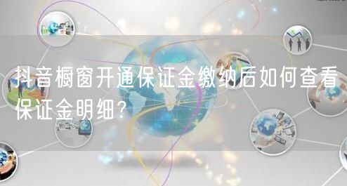 抖音橱窗开通保证金缴纳后如何查看保证金明细？