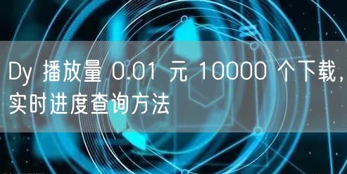 Dy 播放量 0.01 元 10000 个下载，实时进度查询