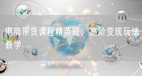 电商带货课程精英班，高阶变现玩法教学