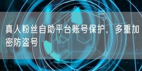 真人粉丝自助平台账号保护，多重加密防盗号