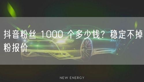 抖音粉丝 1000 个多少钱？稳定不掉粉报价