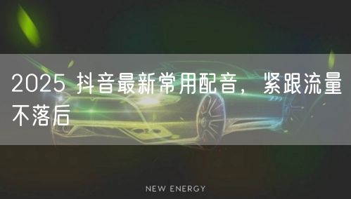 2025 抖音最新常用配音，紧跟流量不落后