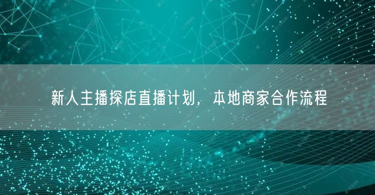 新人主播探店直播计划，本地商家合作流程