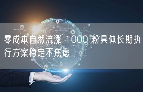 零成本自然流涨 1000 粉具体长期执行方案稳定不焦虑