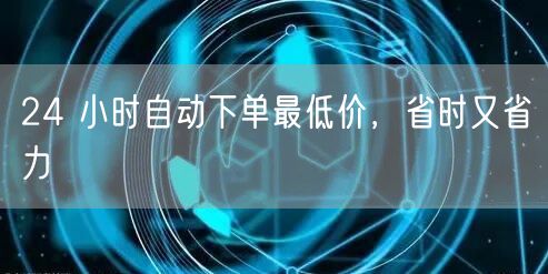 24 小时自动下单最低价，省时又省力