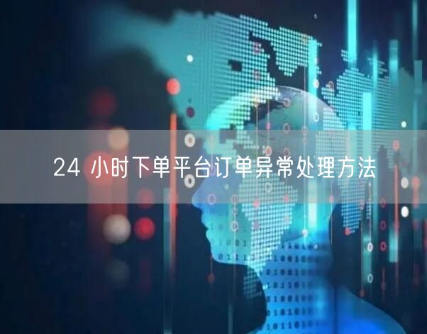 24 小时下单平台订单异常处理方法
