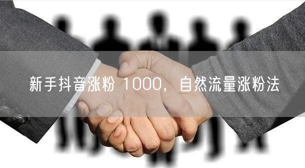 新手抖音涨粉 1000，自然流量涨粉法