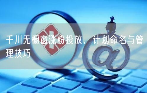 千川无橱窗涨粉投放，计划命名与管理技巧