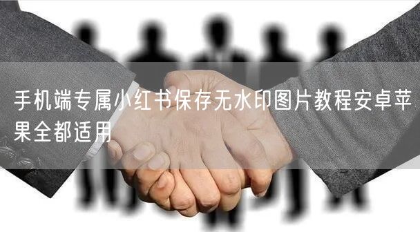 手机端专属小红书保存无水印图片教程安卓苹果全都适用