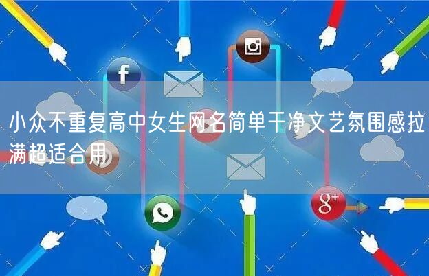 小众不重复高中女生网名简单干净文艺氛围感拉满超适合用