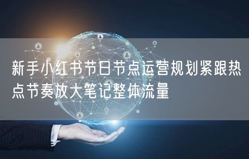 新手小红书节日节点运营规划紧跟热点节奏放大笔记整体流量