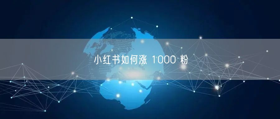 小红书如何涨 1000 粉