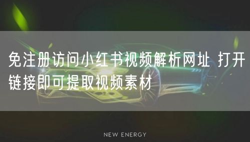 免注册访问小红书视频解析网址 打开链接即可提取视频素材