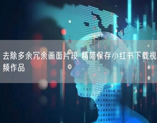 去除多余冗余画面片段 精简保存小红书下载视频作品