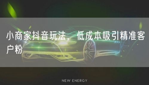 小商家抖音玩法，低成本吸引精准客户粉