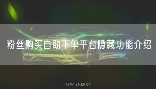 粉丝购买自助下单平台隐藏功能介绍